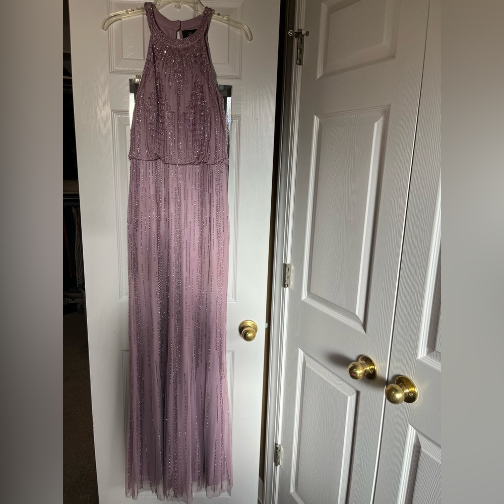 Adrianna Papell Lavender Maxi Dress